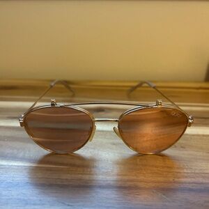 Quay Gold Aviator Sunglasses